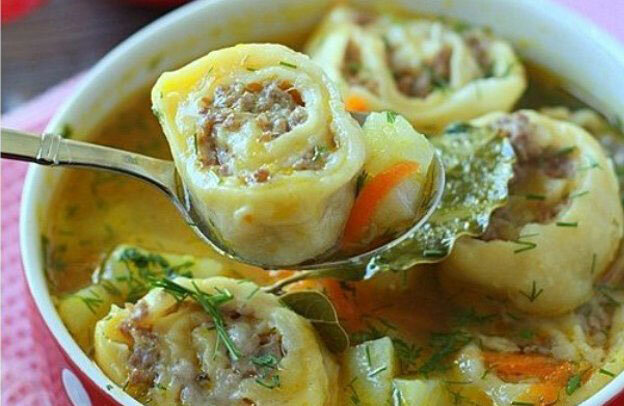 Lata dumplings med soppa