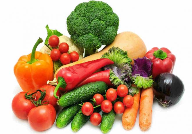 Färgade grönsaker och frukter